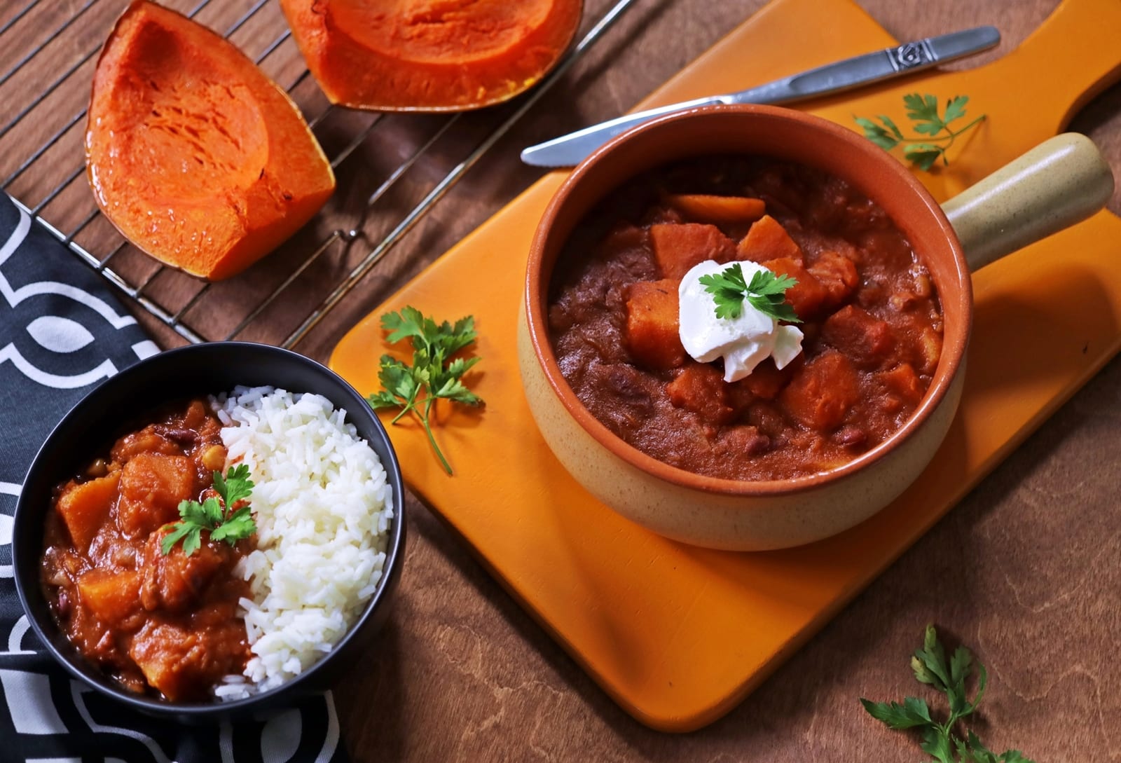 Chilis bab és sütőtök - a tökéletes őszi párosítás